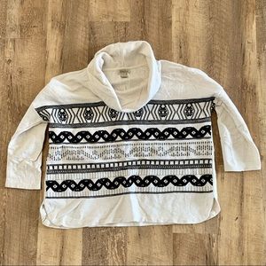 Lucky Brand Embroidered Cowl Neck Top
